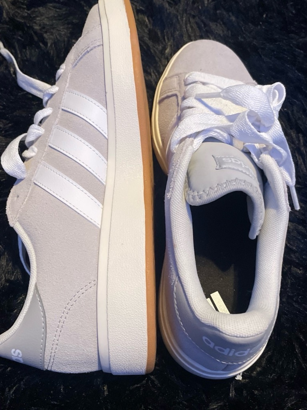 adidas Light Gray Suede Low-Top Sneakers with White Stripes